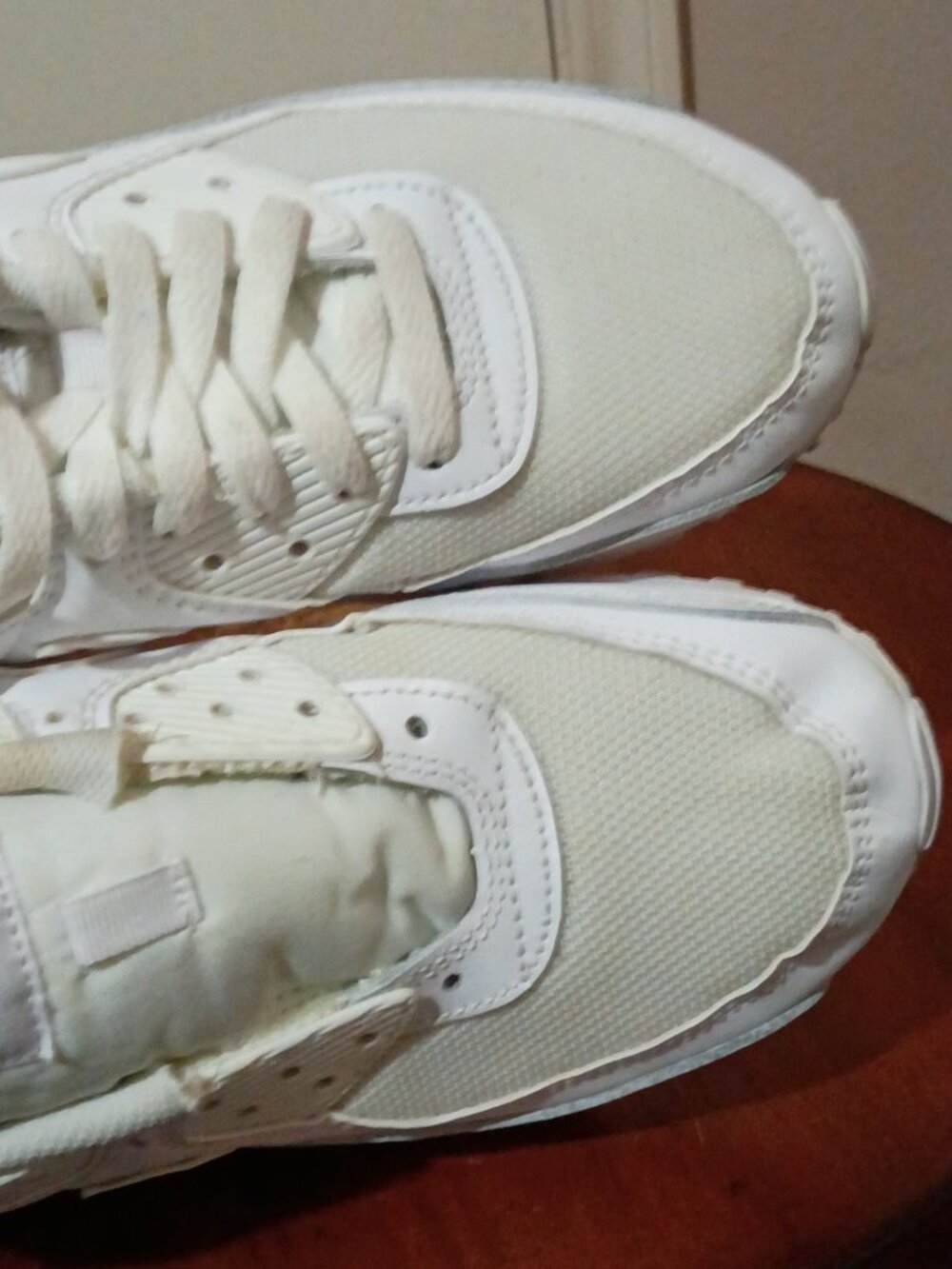 Nike Air Max 90 Triple White Leather Women Sneaker Shoes CQ2560-100 Size 8 - Picture 13 of 13